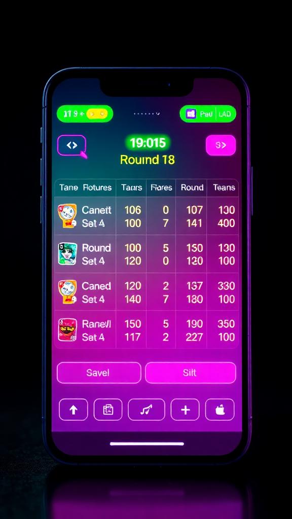 Baloot Majlis — Score sheet screenshot